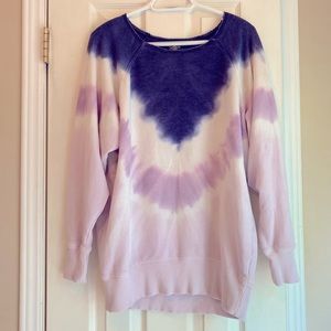 Aerie tie dye oversized sweater purple blue white